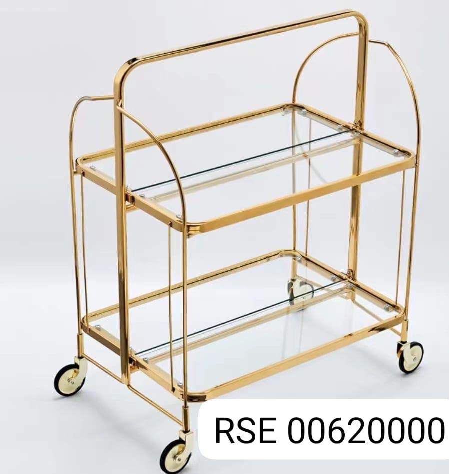 Gold Metal Serving Cart view 2