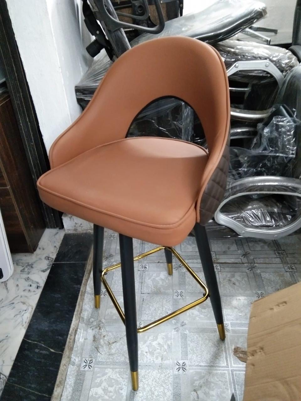 Brown Vinyl Bar Stool view 2