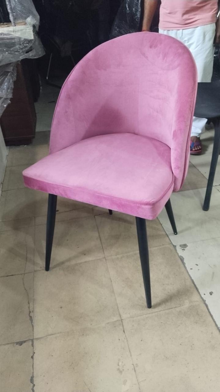 Pink Velvet Chair view 2