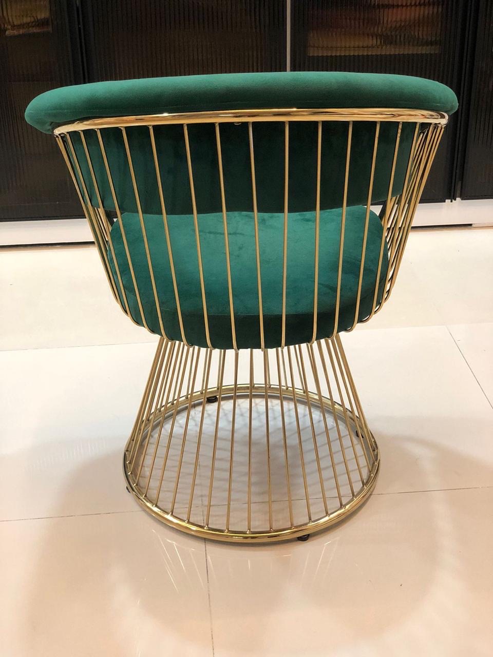 Green Velvet Accent Chair view 3