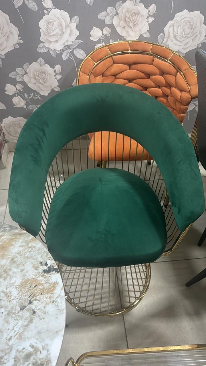 Green Velvet Accent Chair view 4