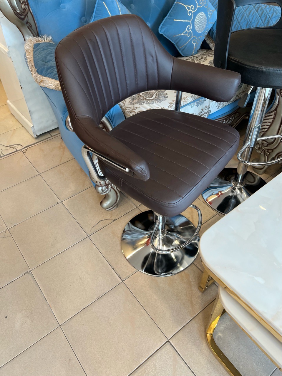 Black Adjustable Bar Stool view 4