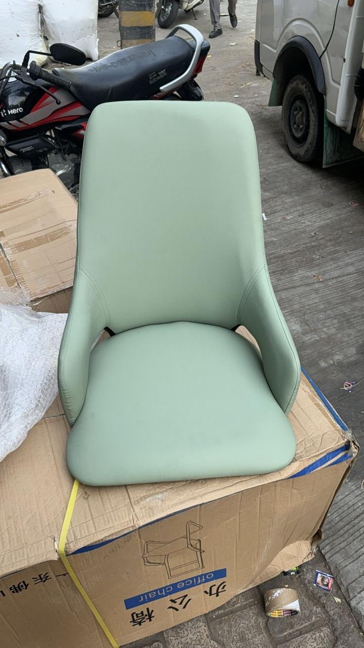 Orange Leatherette Dining Chair view 3
