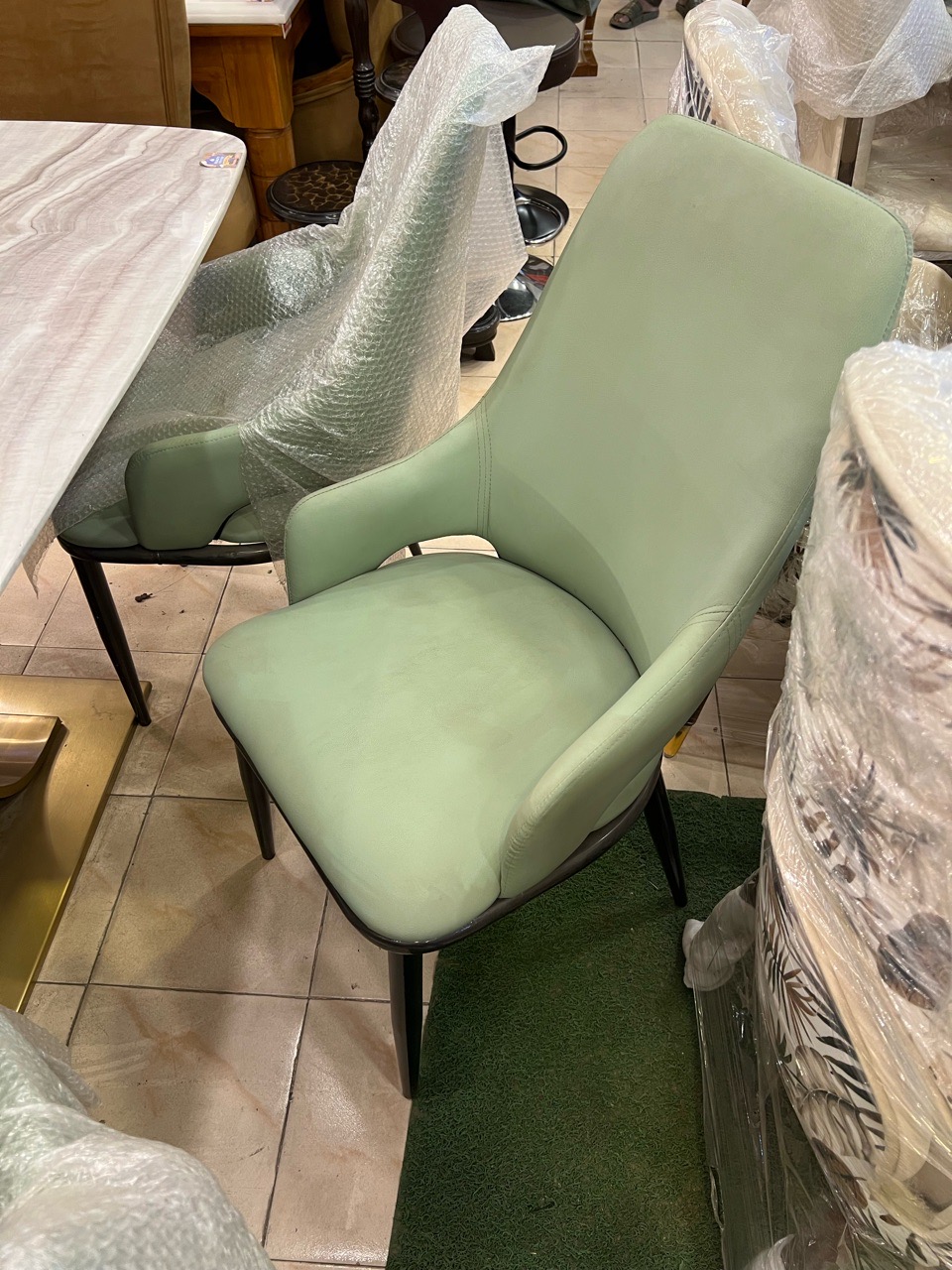 Orange Leatherette Dining Chair view 4