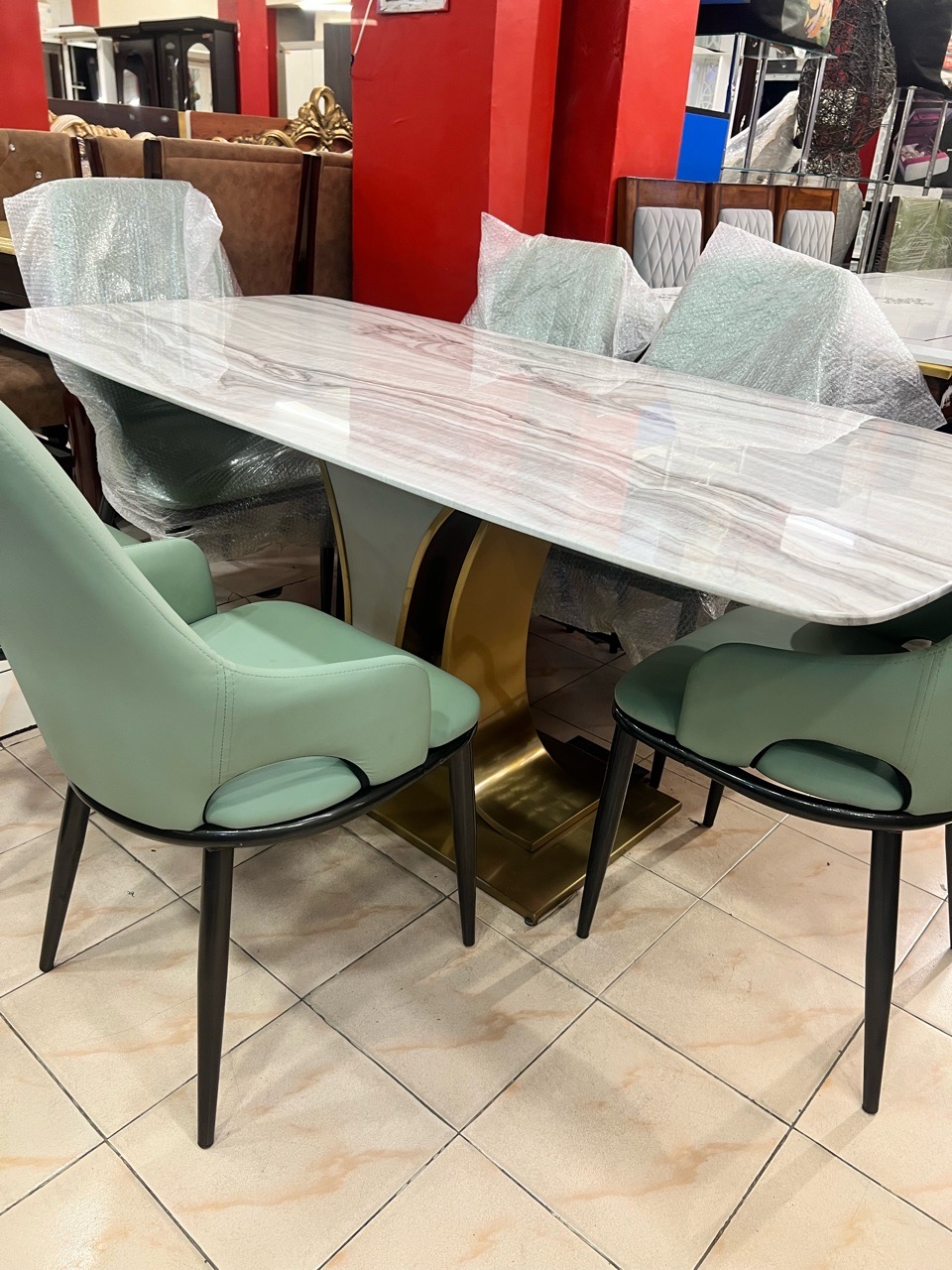 Orange Leatherette Dining Chair view 5