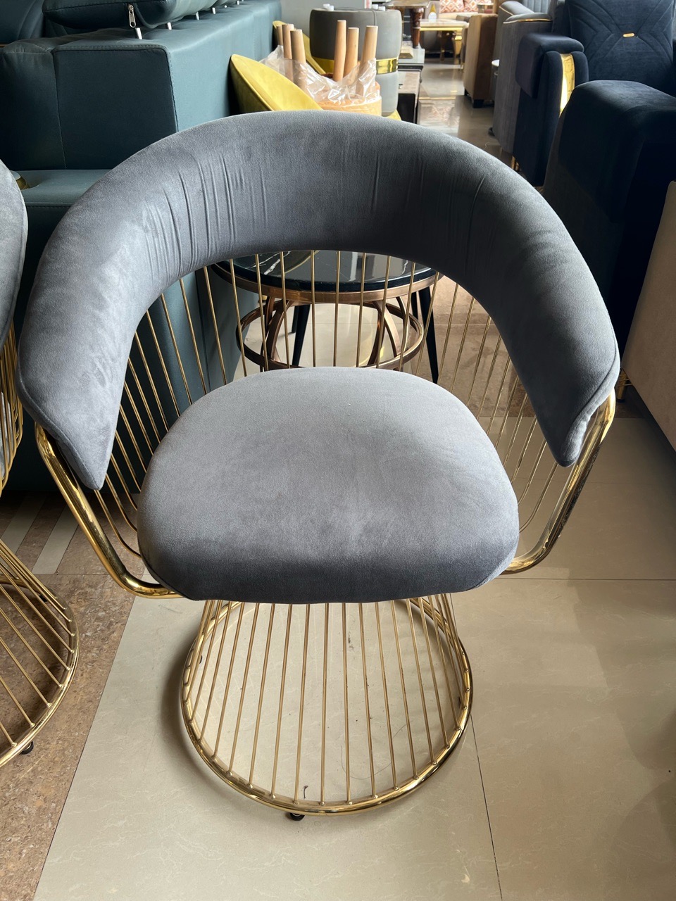Green Velvet Accent Chair view 5