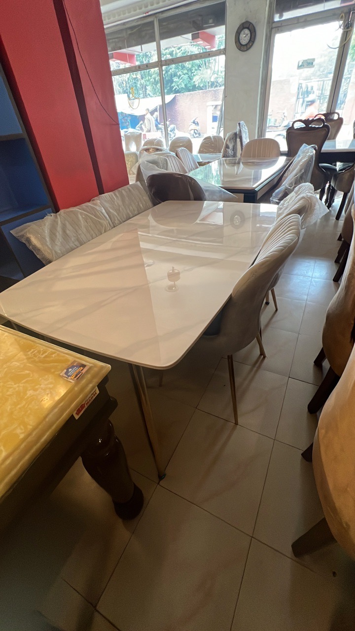 Marble Top Dining Table Set view 3