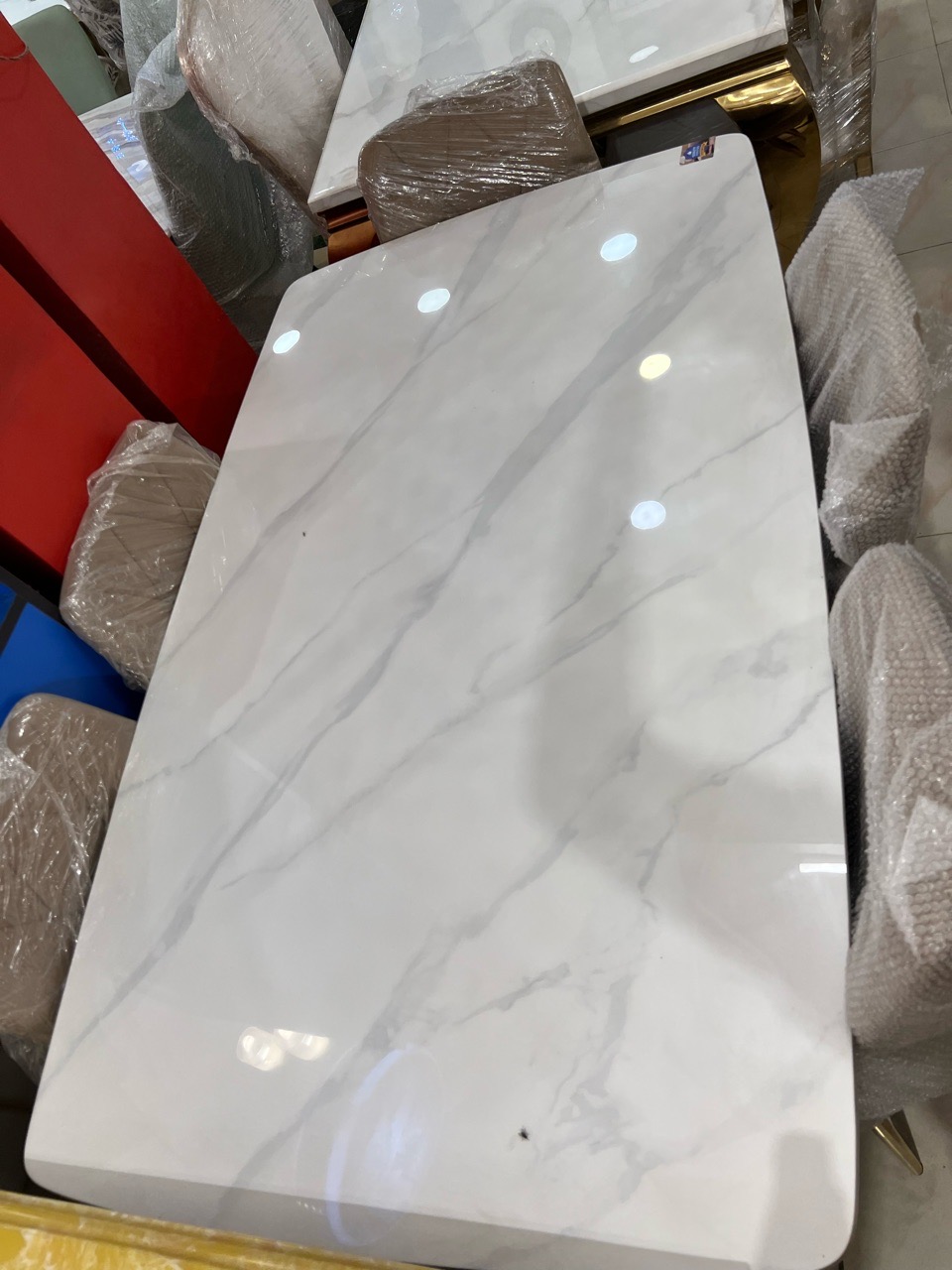 Marble Top Dining Table Set view 5