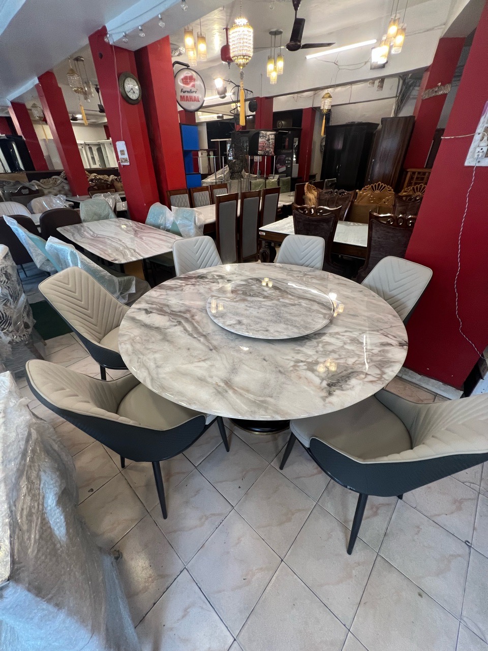 Marble Dining Table Set view 2
