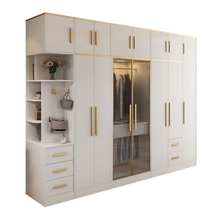 Elegant 6 Door + Open Rack Wardrobe view 4
