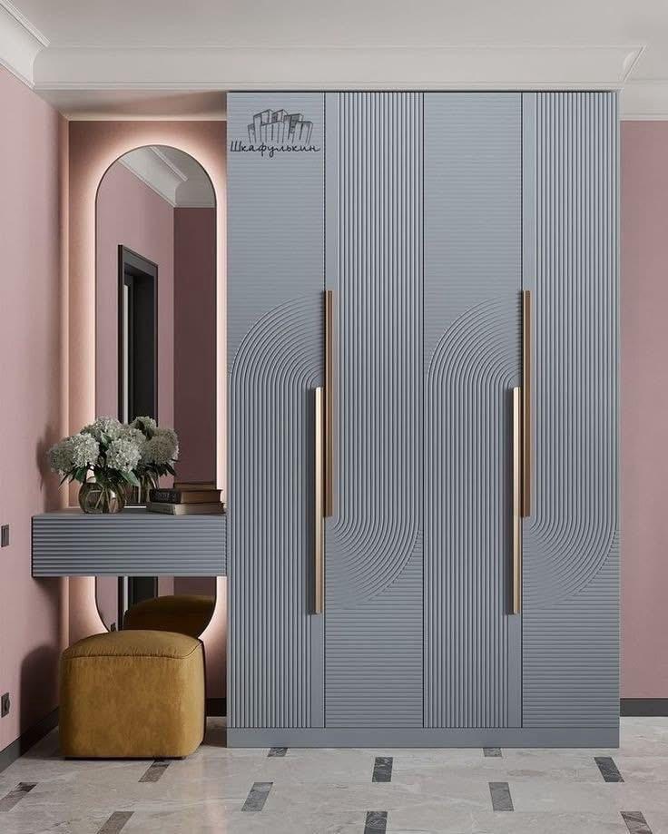 Modern 4 Door Wardrobe + Dresser view 2