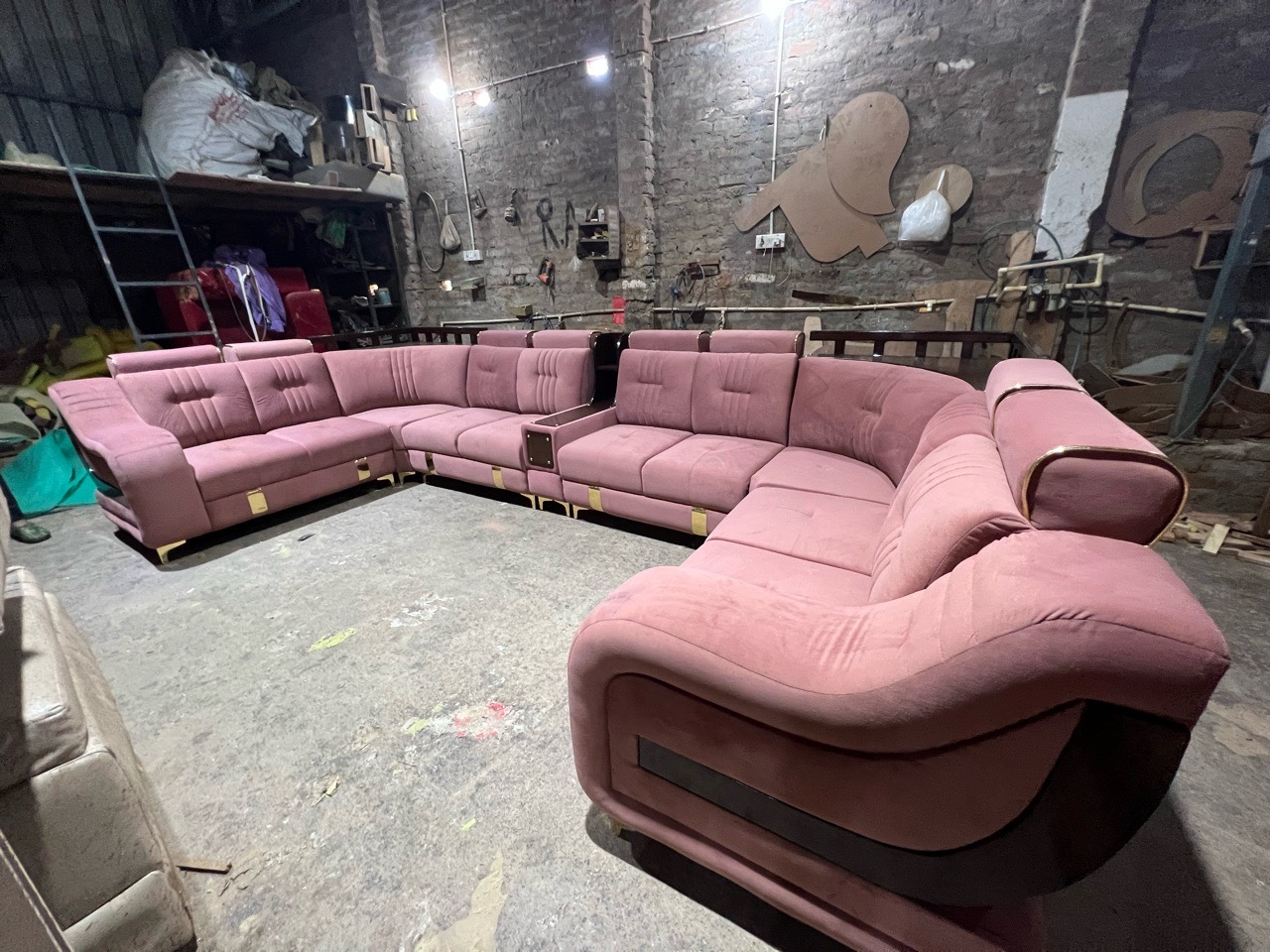 Modern Pink Sofa view 2