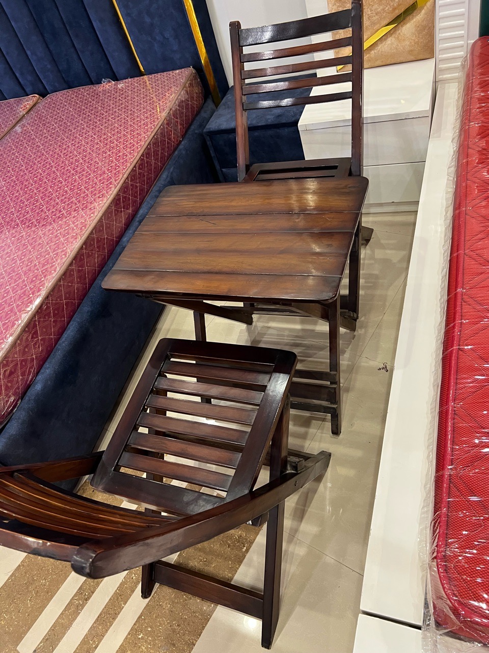 Foldable Wooden Dining Table Set view 2