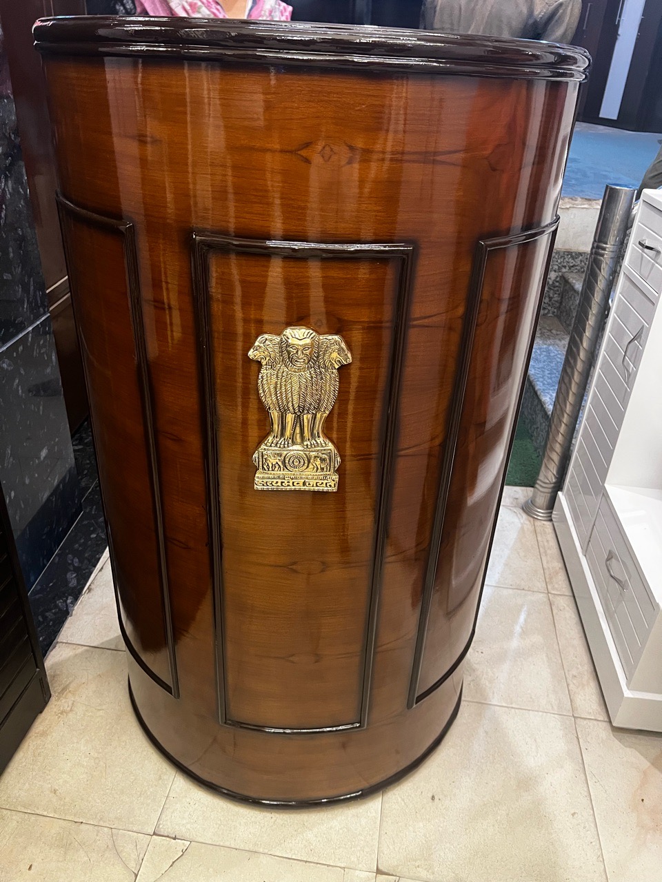 Wooden Round Podium view 3