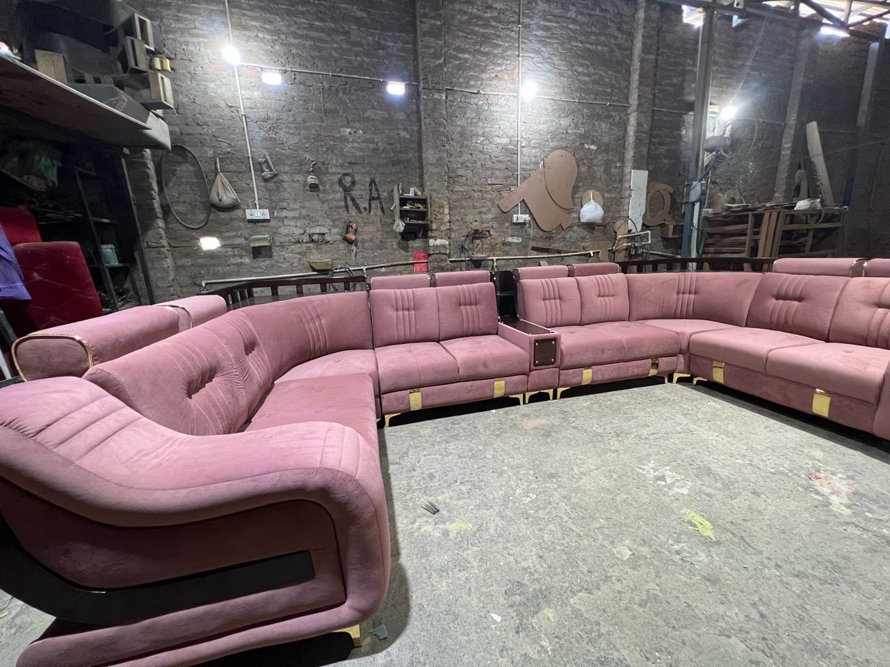 Modern Pink Sofa view 8