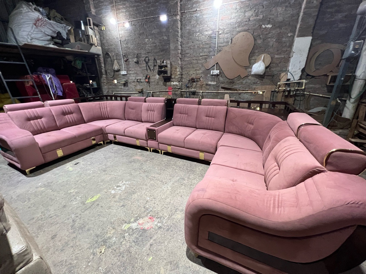 Modern Pink Sofa view 3