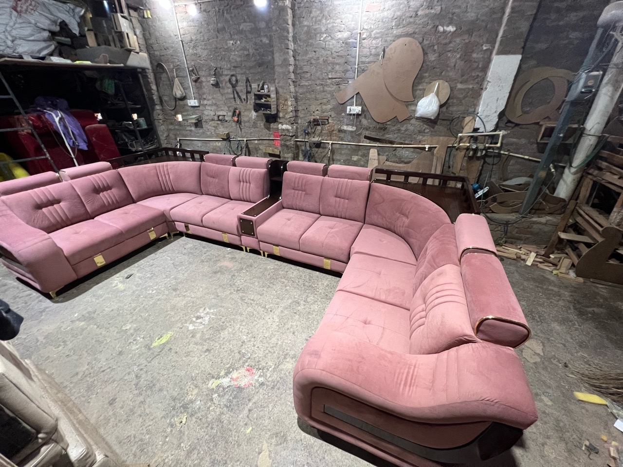 Modern Pink Sofa view 5
