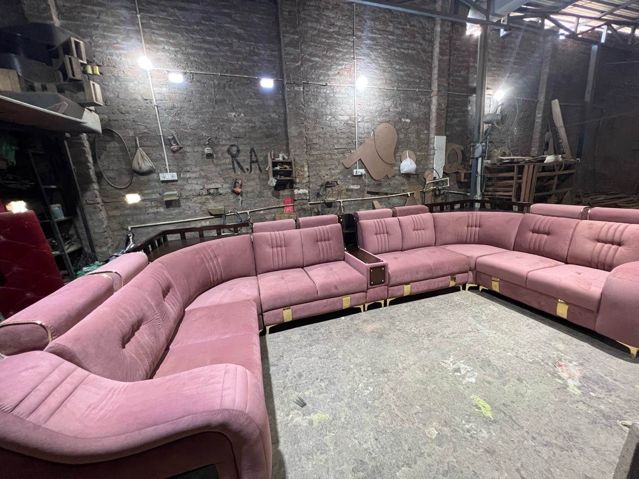 Modern Pink Sofa view 9