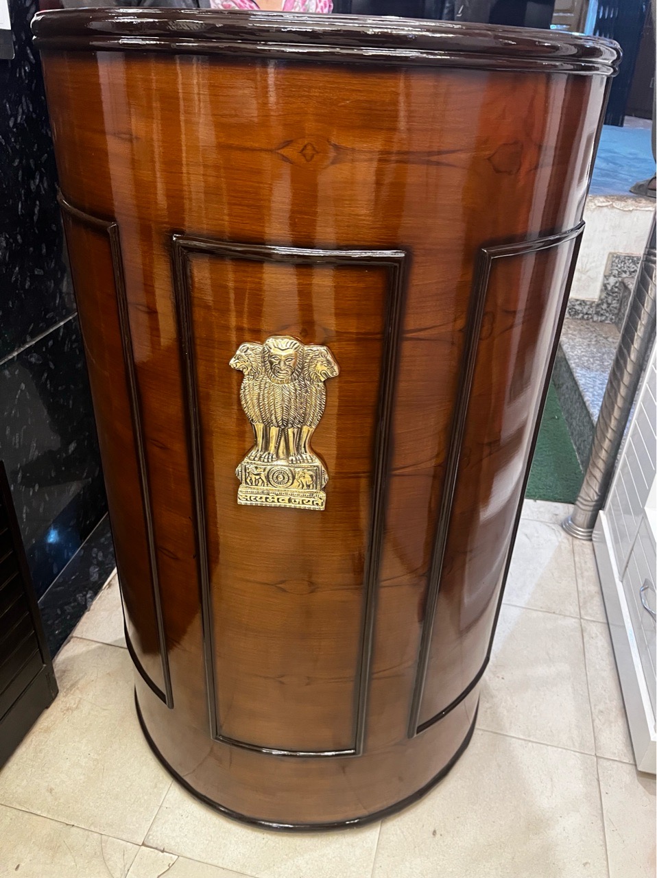 Wooden Round Podium view 2
