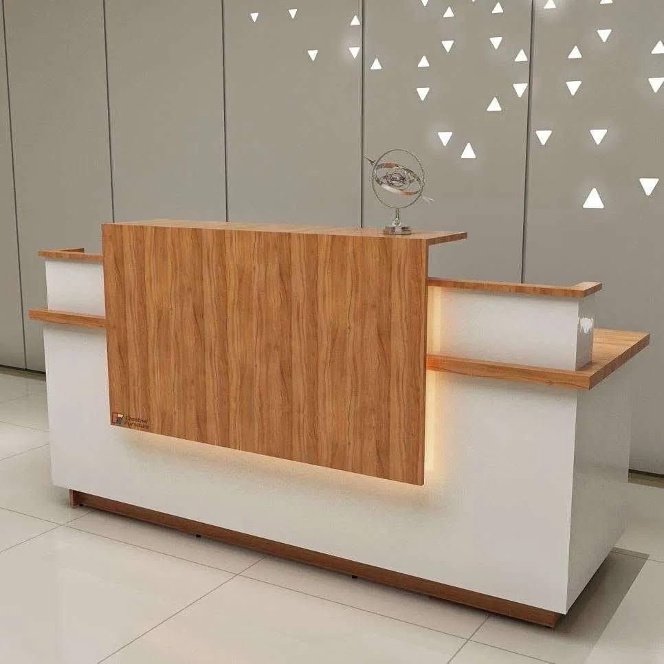 Modern Wooden Reception Desk view 2