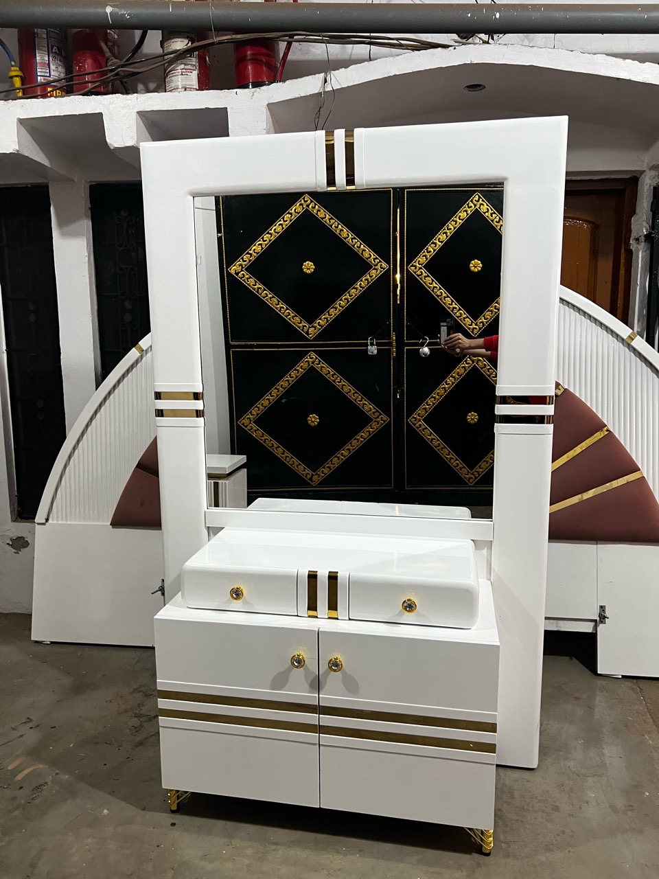 Elegant White Dressing Table view 2