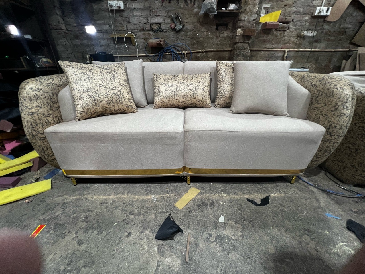 Modern C- Shape Sofa with Cushions view 5
