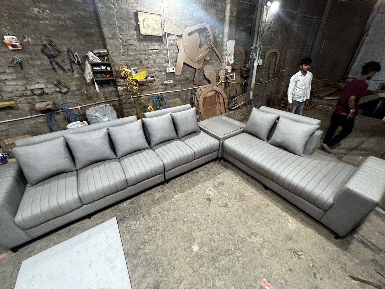Modern Grey Sectional Sofa view 3