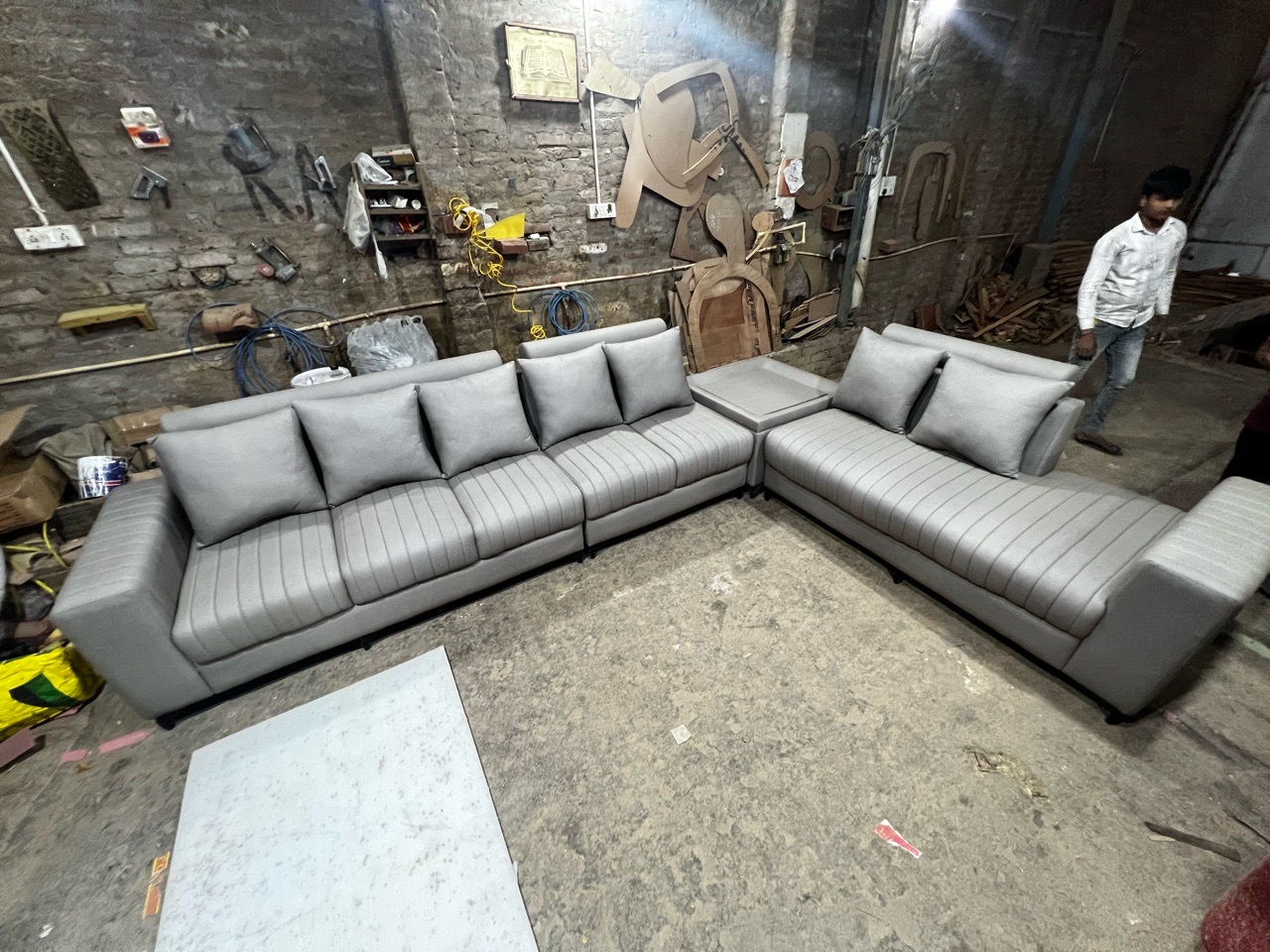 Modern Grey Sectional Sofa view 5