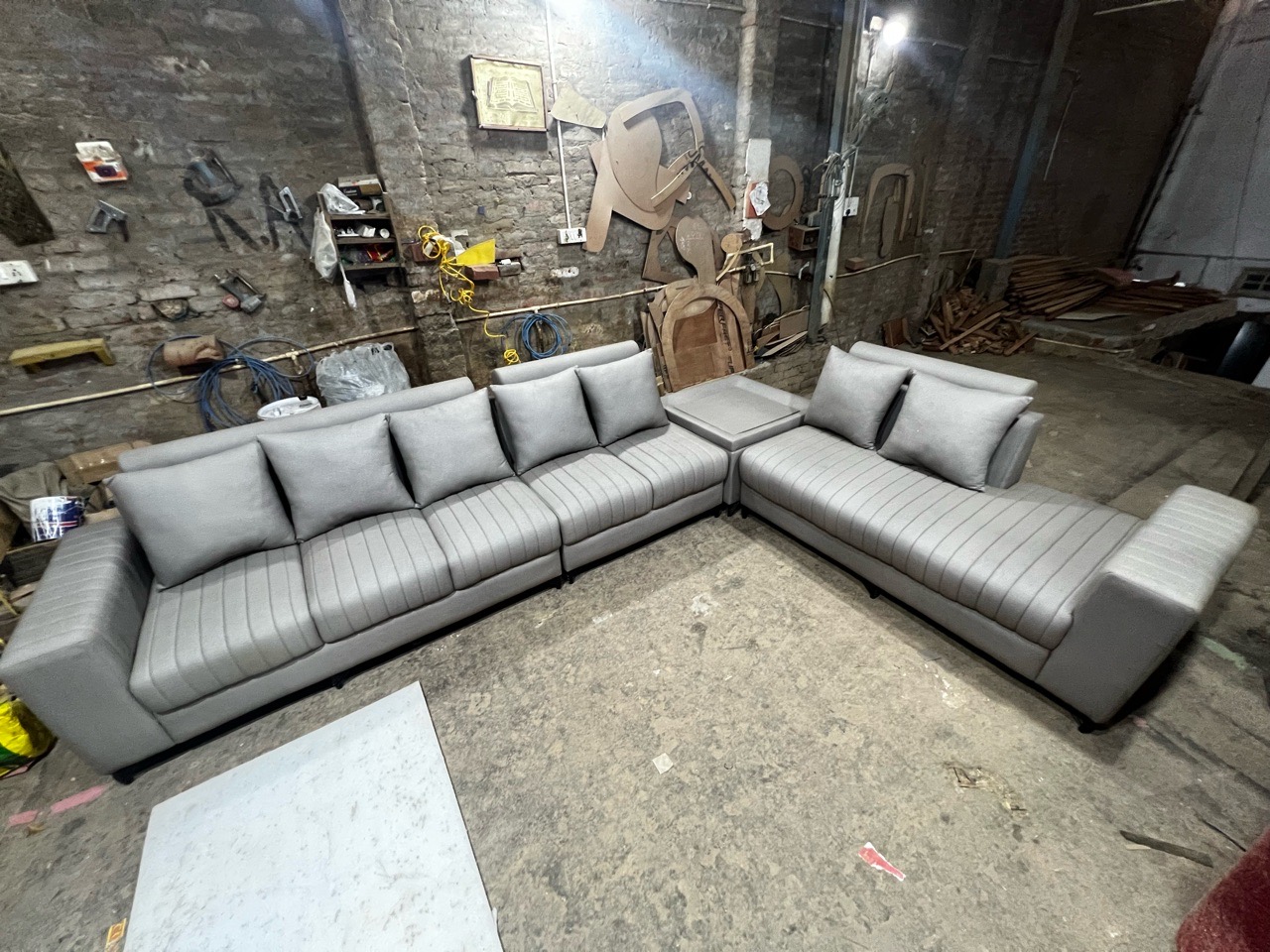 Modern Grey Sectional Sofa view 6