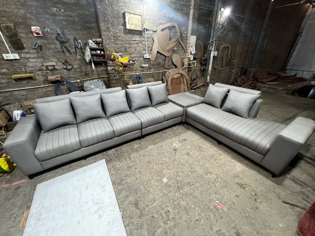 Modern Grey Sectional Sofa view 7