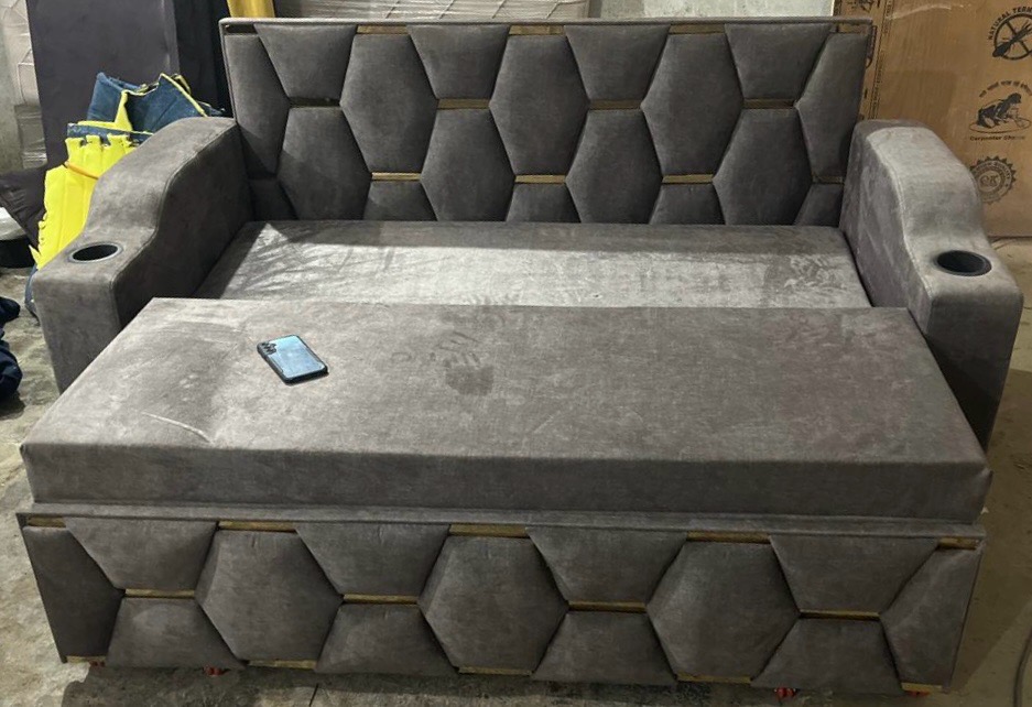 Elegant Grey Sofa Bed view 2