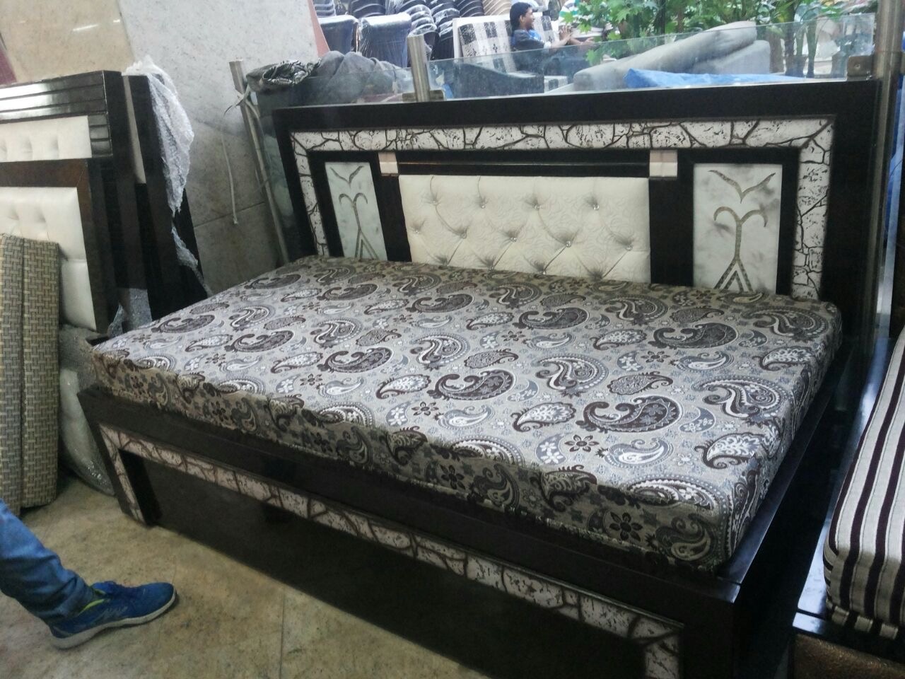 Modern Grey Diwan Bed view 5