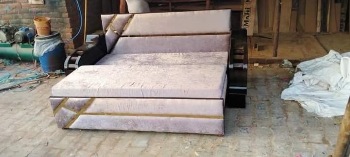 Modern Velvet Sofa Bed view 5