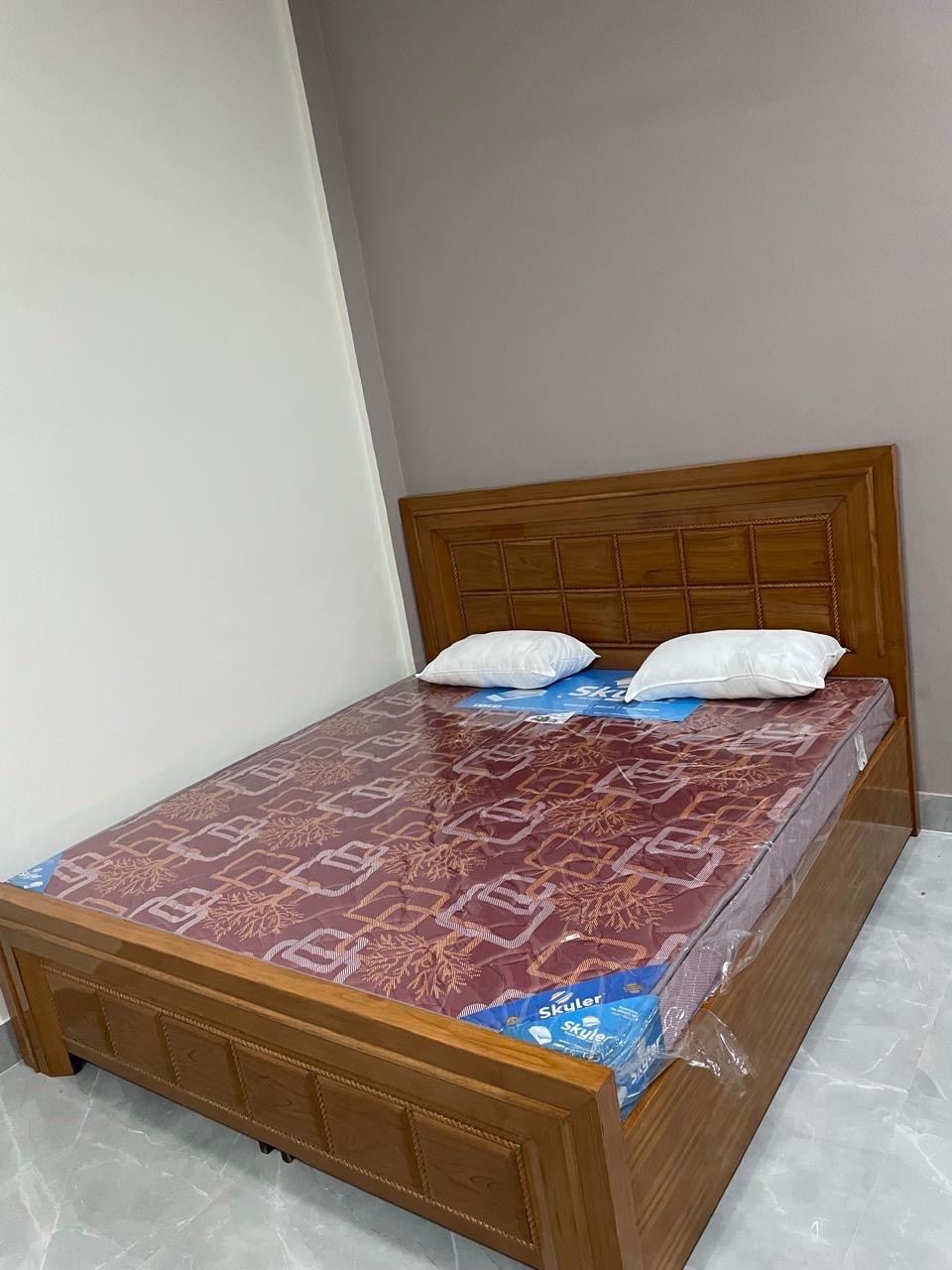 Wooden Double Bed view 2