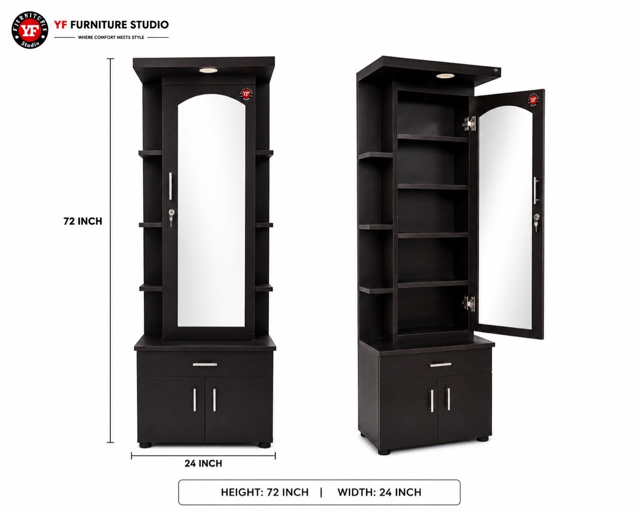 YF Furniture Studio Mirror Wardrobe view 2