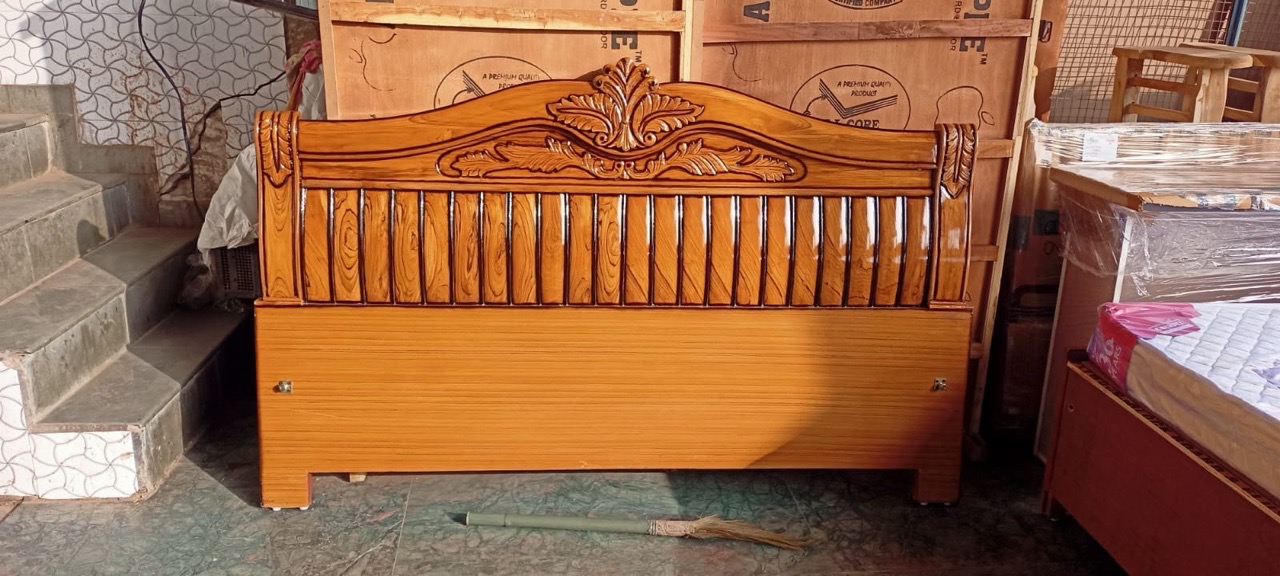 Carved Wooden Bed view 3