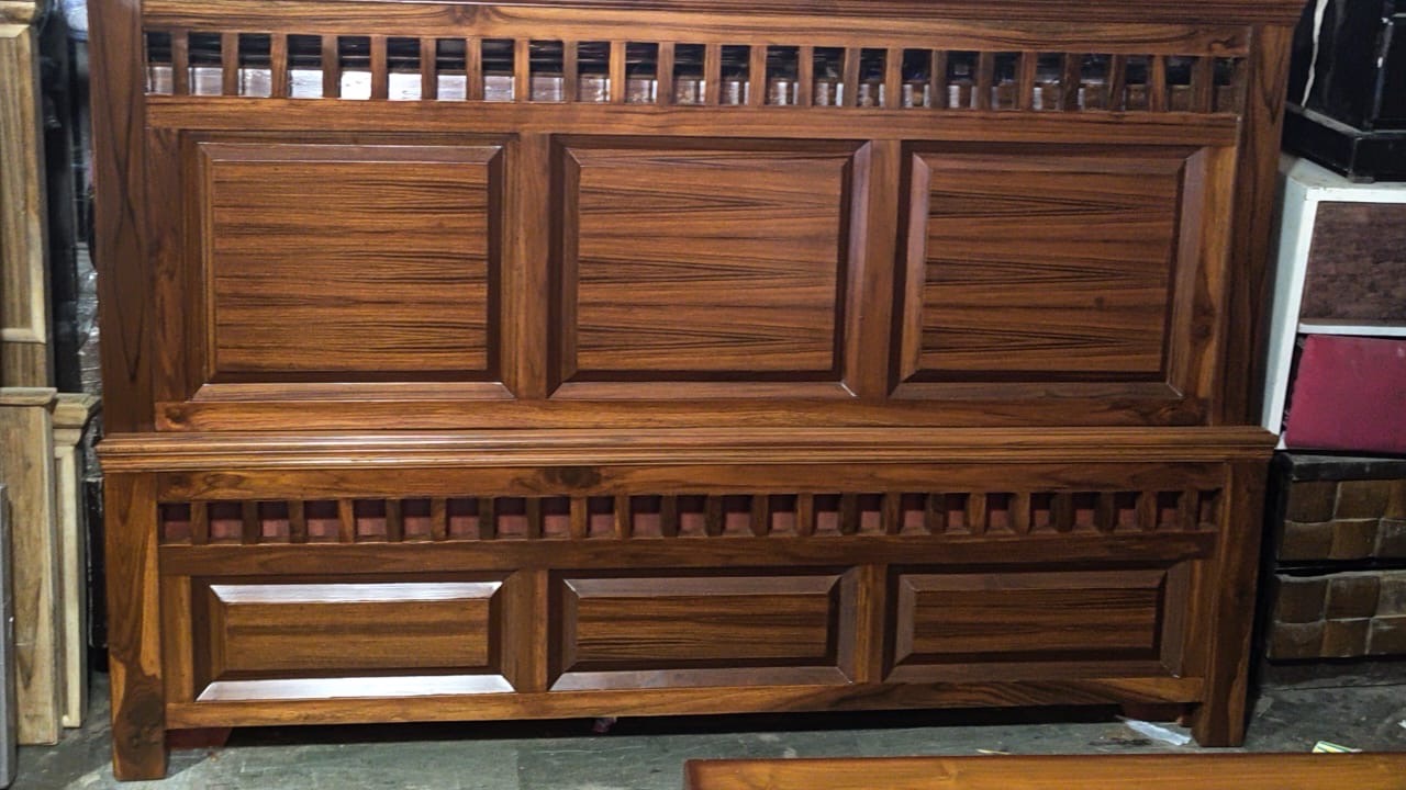 Carved Teak Bed view 3