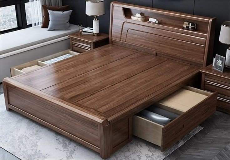 Teak Bed with Storage view 2