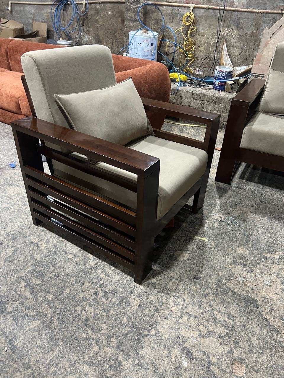 Wooden Teak  Sofa Set view 3