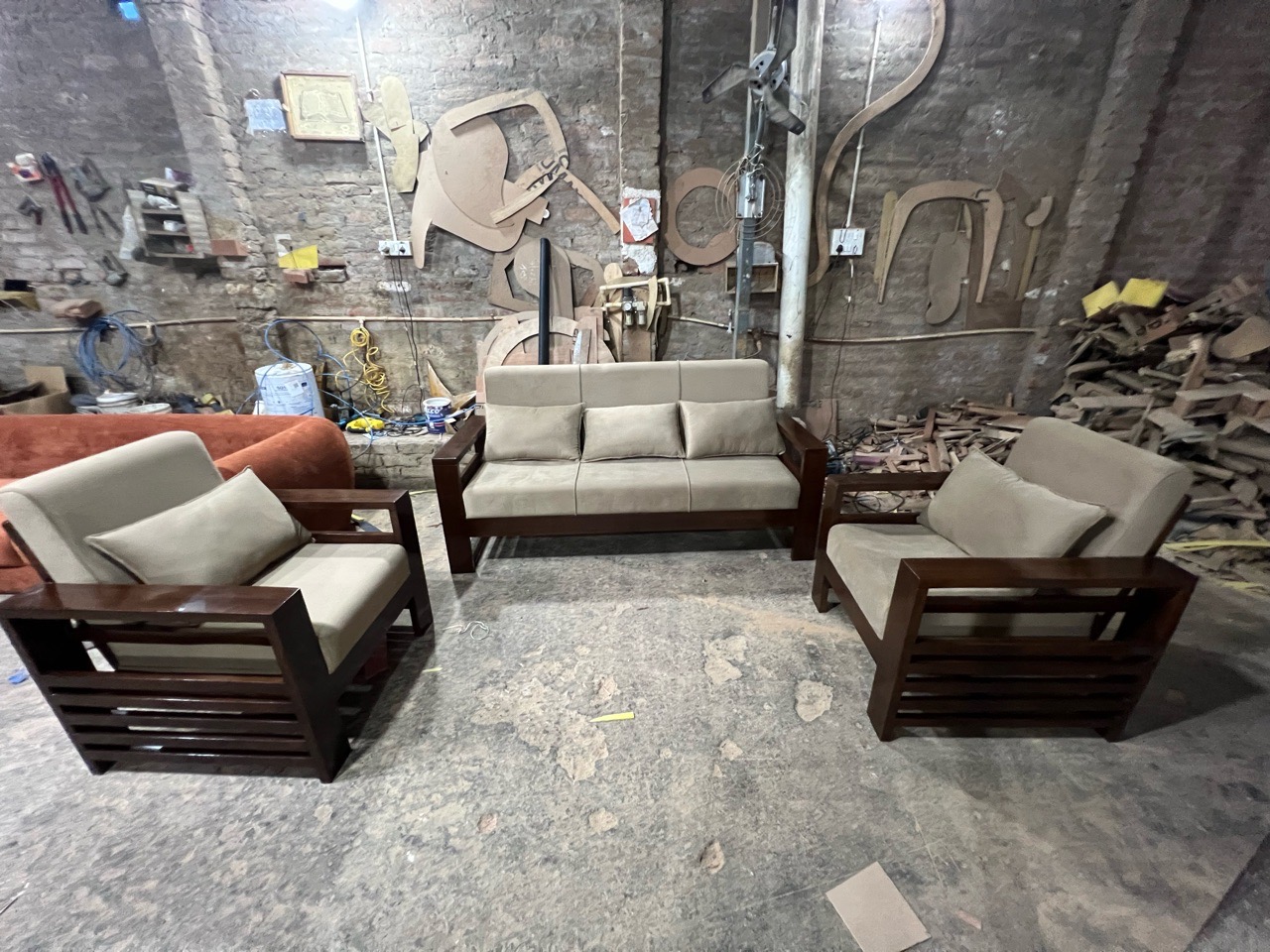 Wooden Teak  Sofa Set view 6