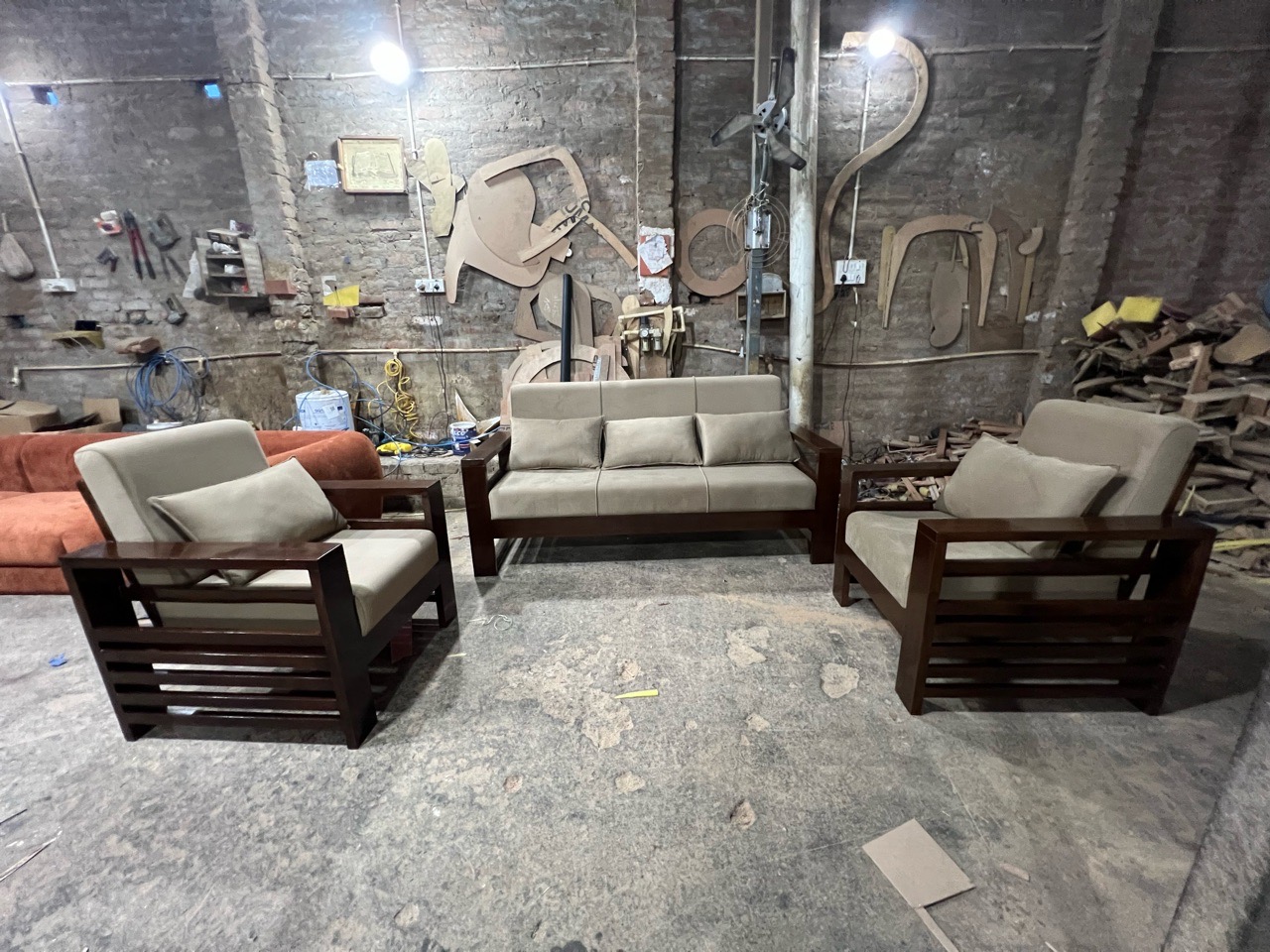 Wooden Teak  Sofa Set view 5