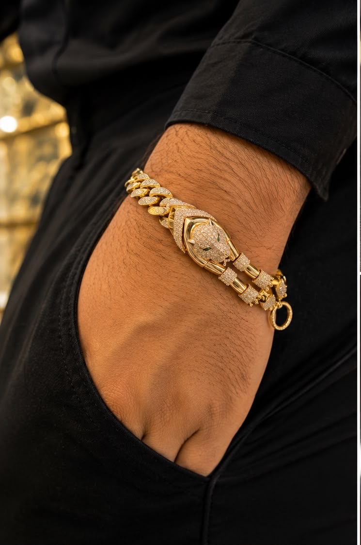 Gold Lion Bracelet view 2