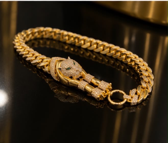 Gold Lion Bracelet view 3