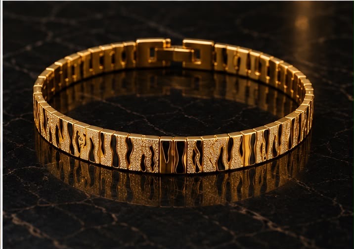 Gold Textured Bracelet view 3