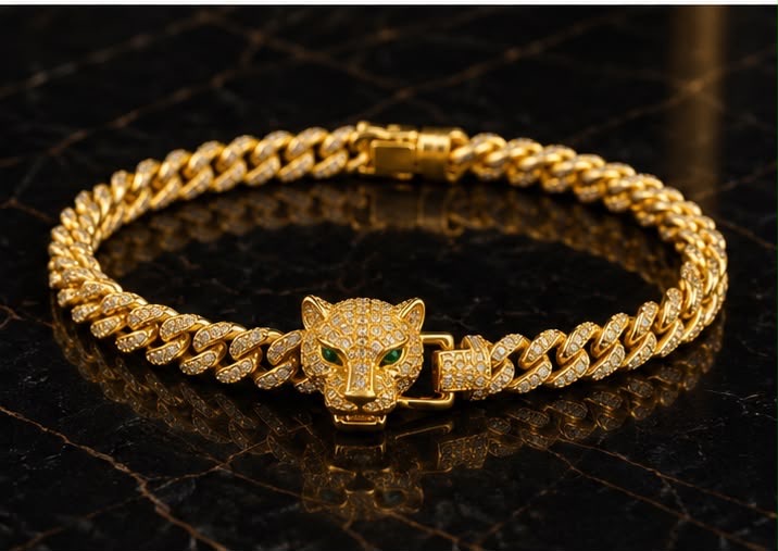Gold Panther Bracelet view 3