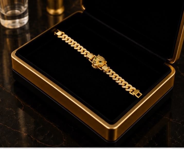 Gold Panther Bracelet view 2