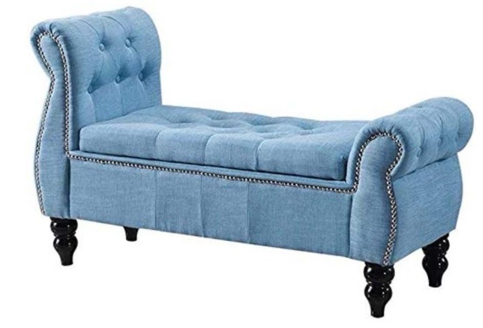 Blue Fabric Couch view 2