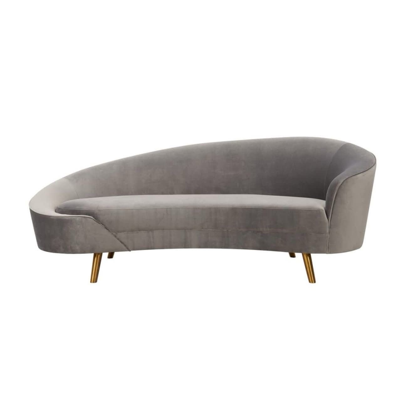 Elegant Grey Velvet Couch view 2
