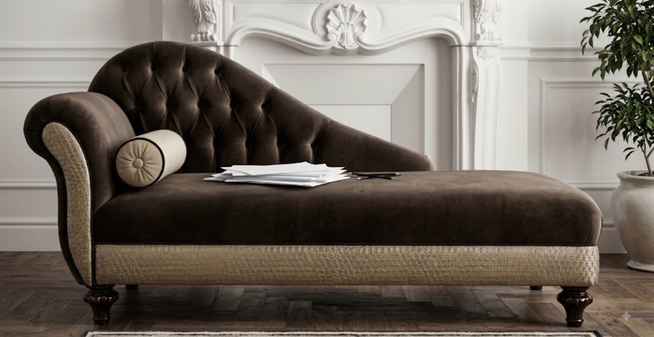 Luxury Velvet Chaise Lounge view 2