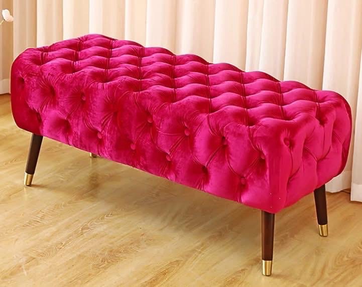 Pink Velvet Tufted Couch view 3